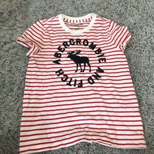 Red and White striped Abercrombie kids shirt